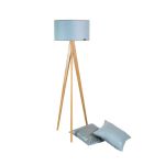 Lusito_ Stojací lampa TRIPOD_Linen aqua_dub natural (2)
