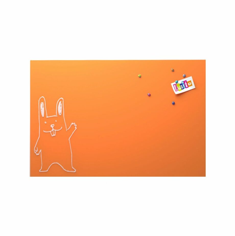 Skleněná magnetická nástěnka oranžová