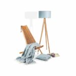 Lusito_ Stojací lampa TRIPOD_Linen aqua_dub natural (4)