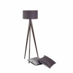 Lusito_ Stojací lampa TRIPOD_Linen purple grey_dub mořený (2)