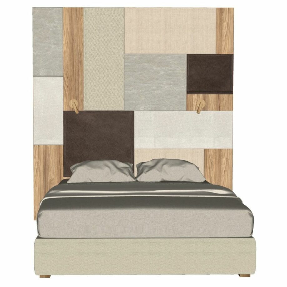 Boxspring postel Lusito s čalouněným čelem bez podnoží