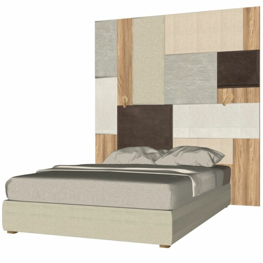 Boxspring postel Lusito s čalouněným čelem bez podnoží