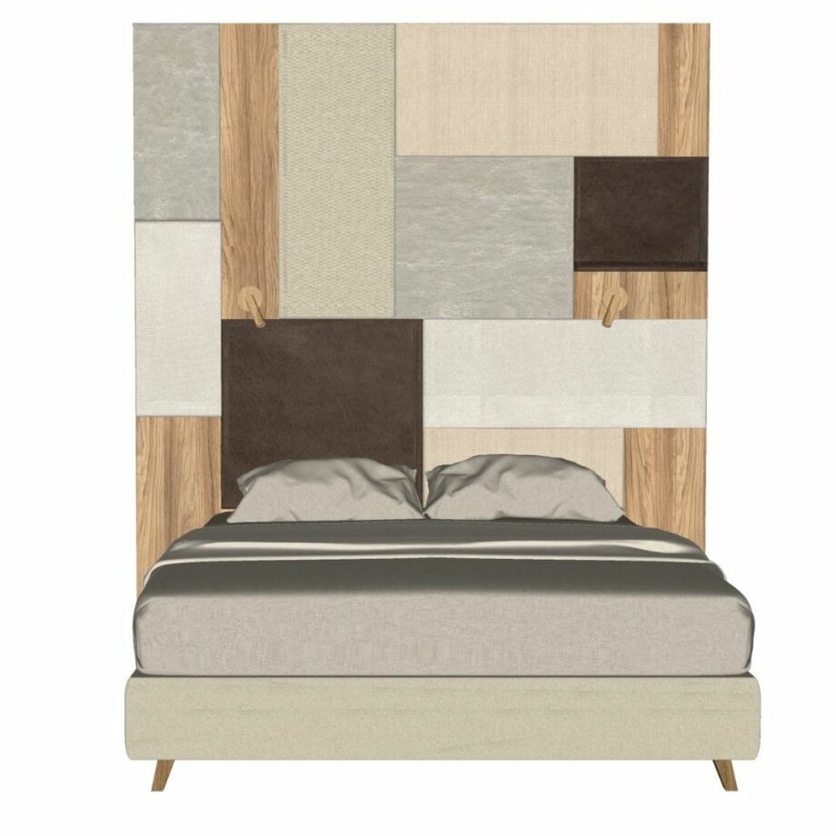 Boxspring postel Lusito s čalouněným čelem s podnožím