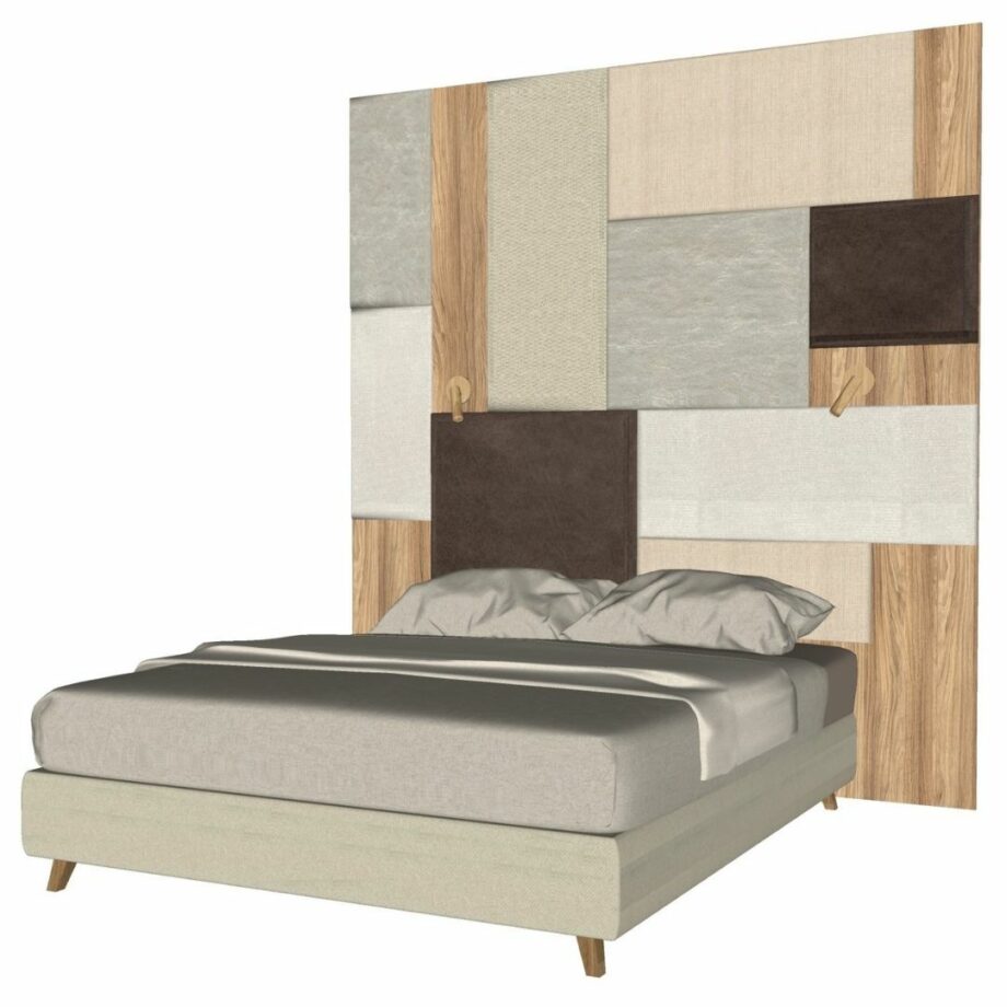 Boxspring postel Lusito s čalouněným čelem s podnožím