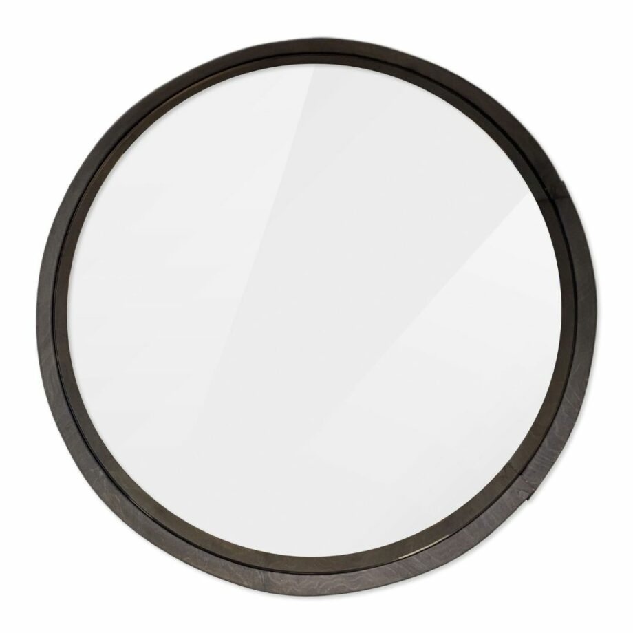 Zrcadlo Circle v dřevěném rámu - čiré