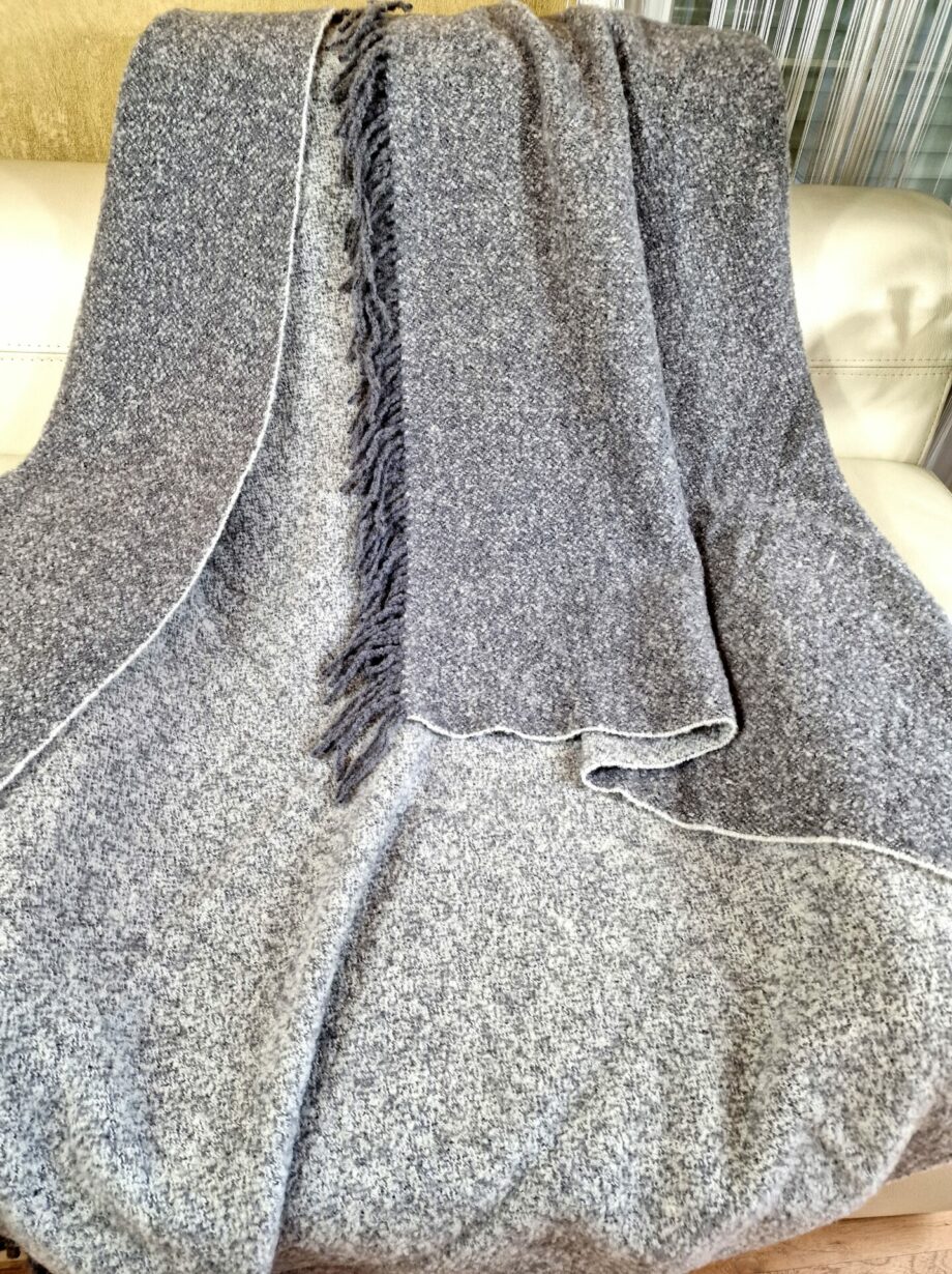 Vlněný pléd Bouclé Dark Grey