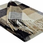 Pléd s příměsí vlny Palmera-KARO white-beige-brown 1