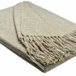 Pléd s příměsí vlny Palmera-R beige-white 1