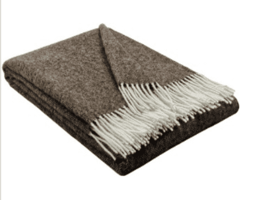 Vlněný pléd - tmavě hnědá