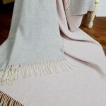 Vlněný pléd s kašmírem Faro DF pink-grey 2