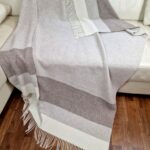 Vlněný pléd s kašmírem Faro S brown-beige 2
