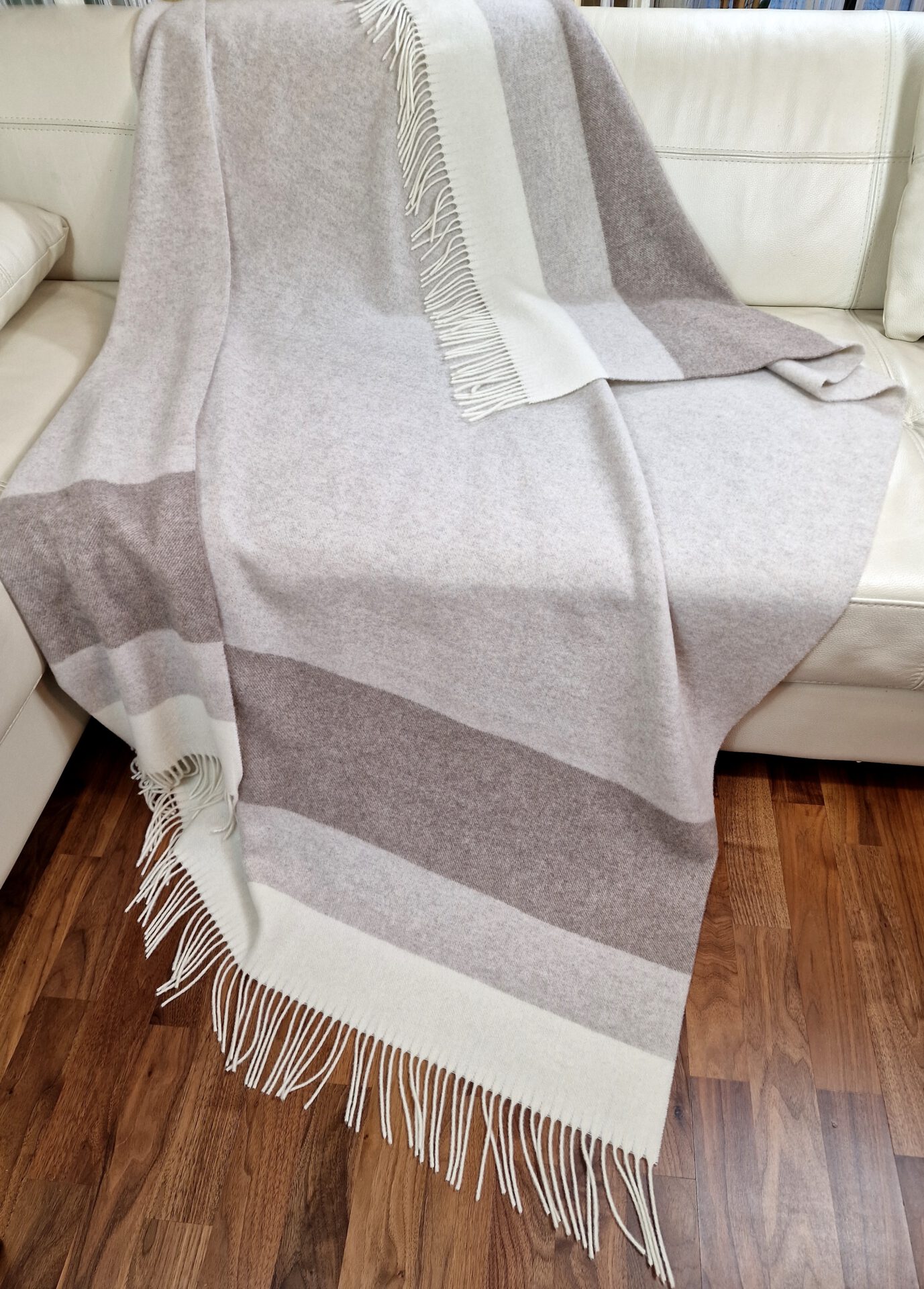 Vlněný pléd s kašmírem brown-beige