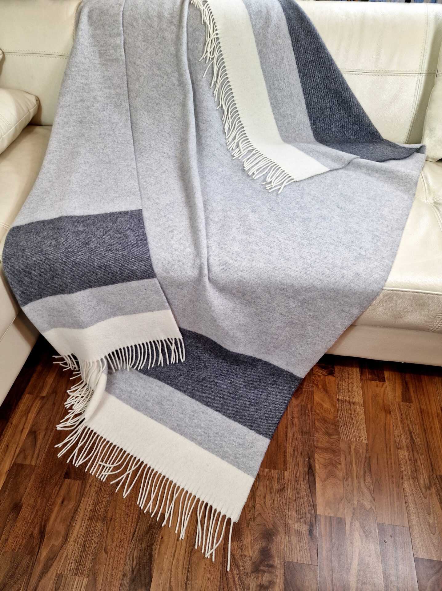 Vlněný pléd s kašmírem grey-dark