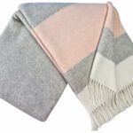 Vlněný pléd s kašmírem Faro S pink-light grey 1