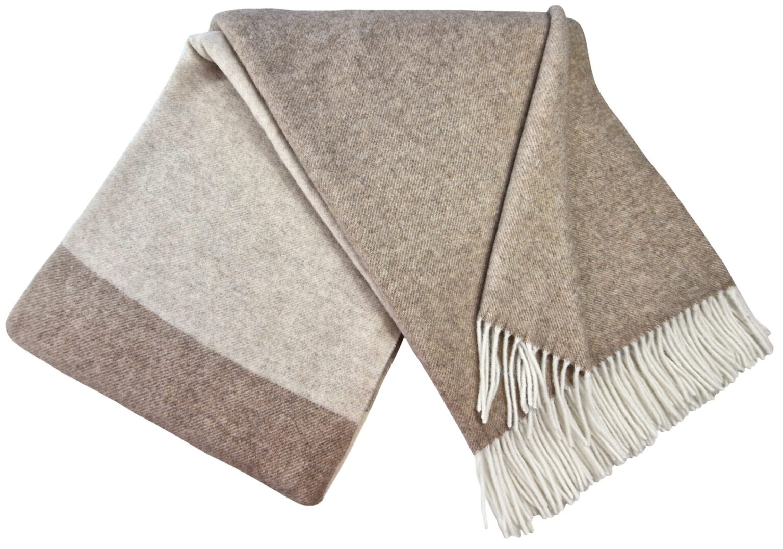 Vlněný pléd s kašmírem brown-beige