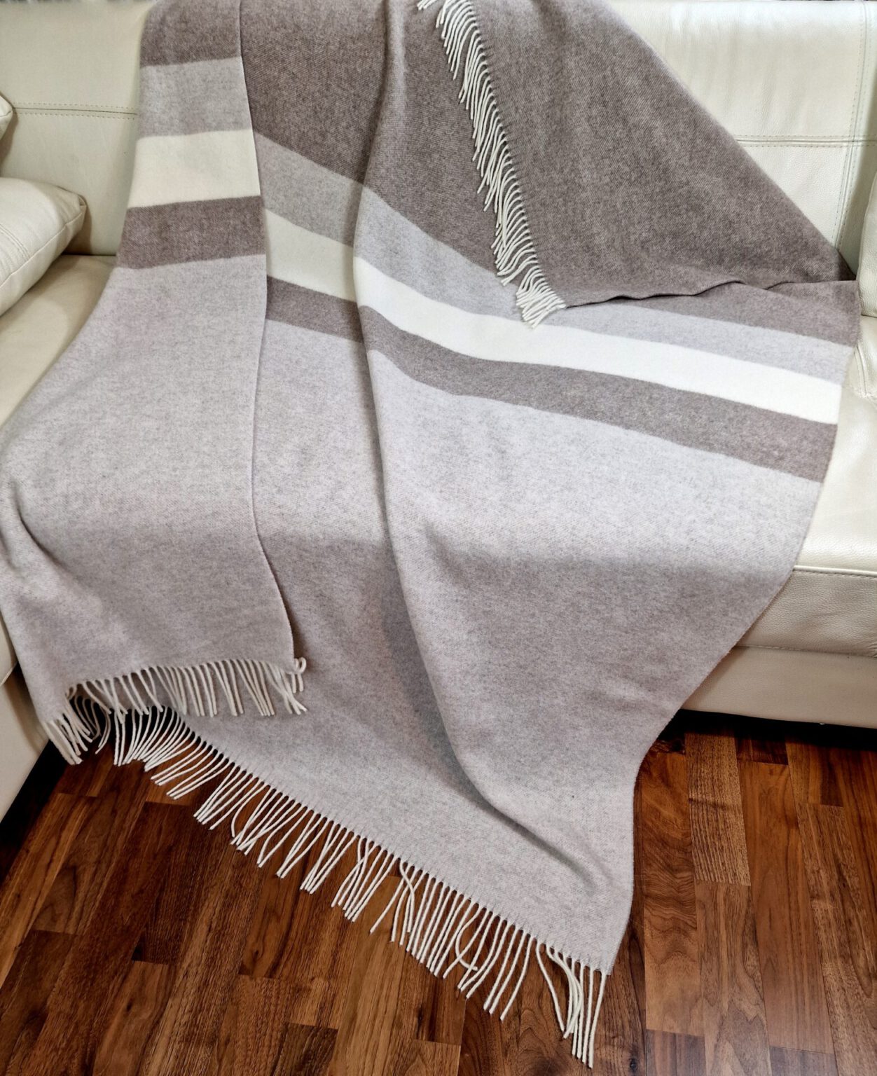 Vlněný pléd s kašmírem brown-beige